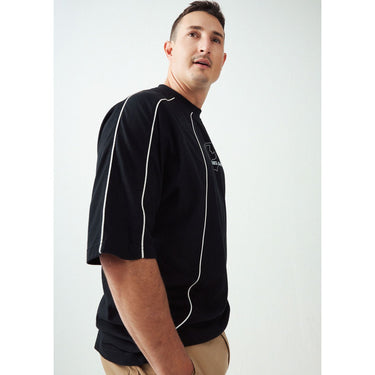 Graphic Piping Tee in Black