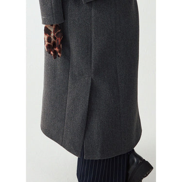Exposed Dart Structured Coat - Grey Melange