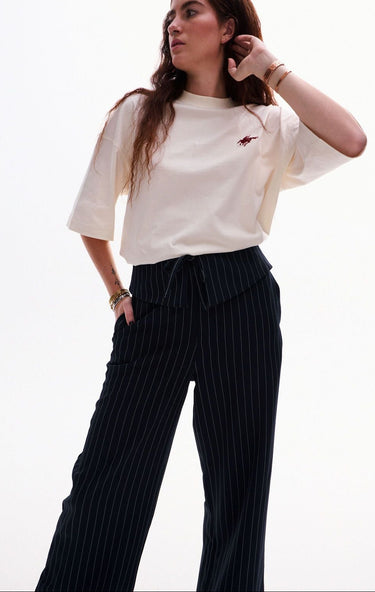 Navy Pinstripe Pants