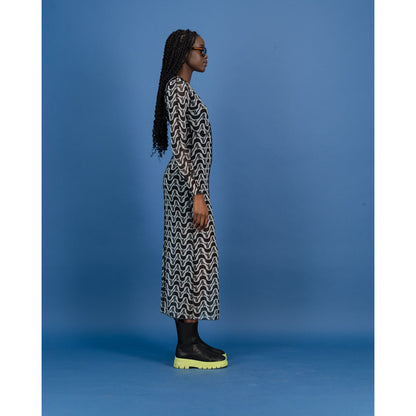Underbust Cutline Dress & Cami - B&W RV Print