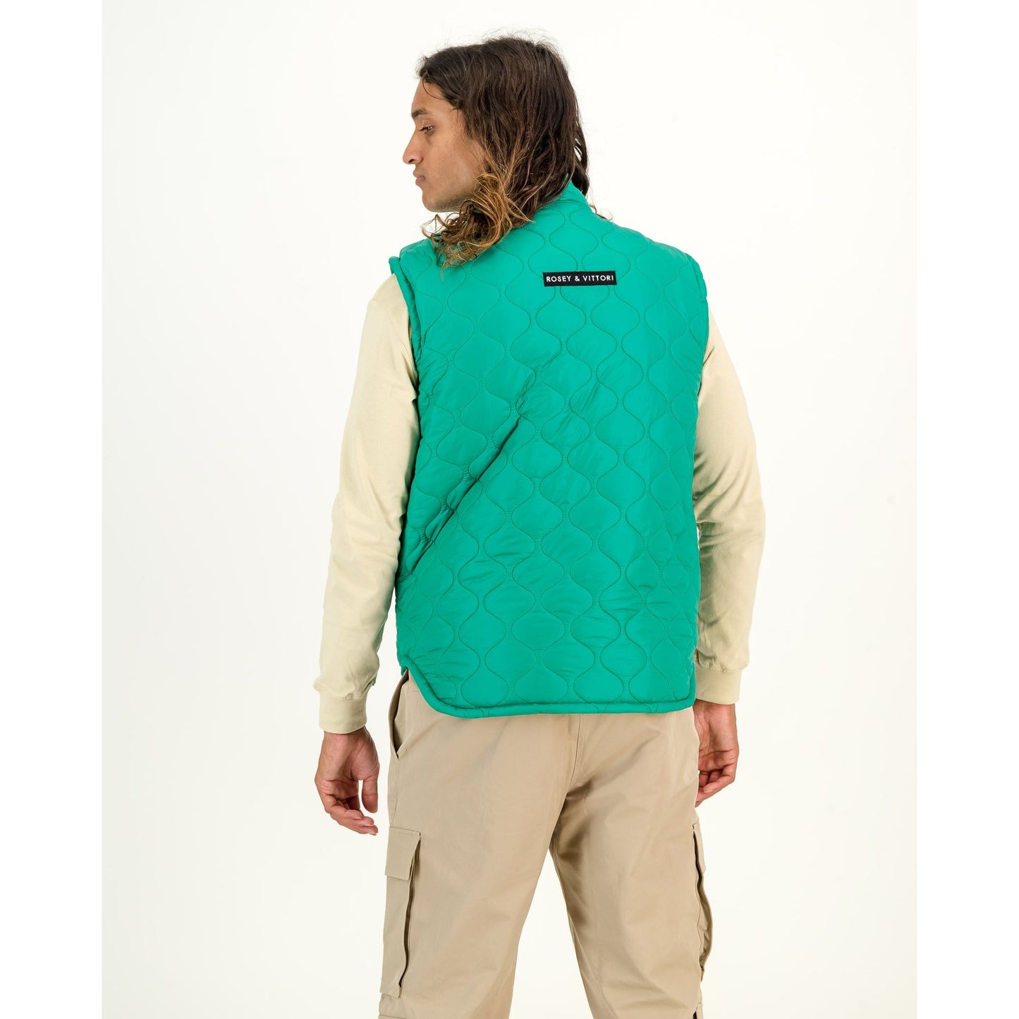 Sleeveless Puffer Jacket in Green