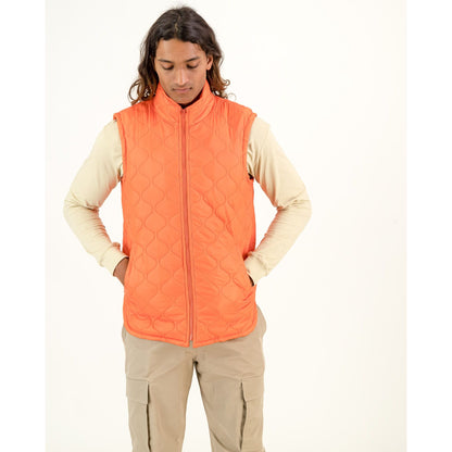 Sleeveless Puffer Jacket in Orange