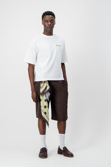 Chocolate Pinstripe Bermuda Shorts