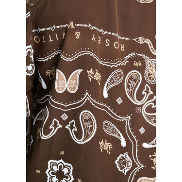 Brown Bandana Print Mens Shirt