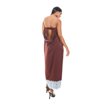 Custom Satin Boobtube Dress with Lace Detail