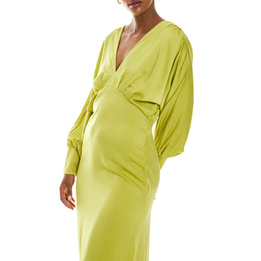 Custom Long Sleeve Satin Formal Dress