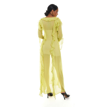 Custom Maxi Ruffle Sheer Dress
