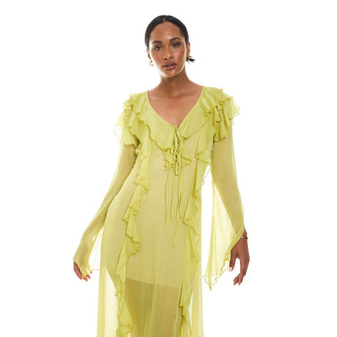 Custom Maxi Ruffle Sheer Dress