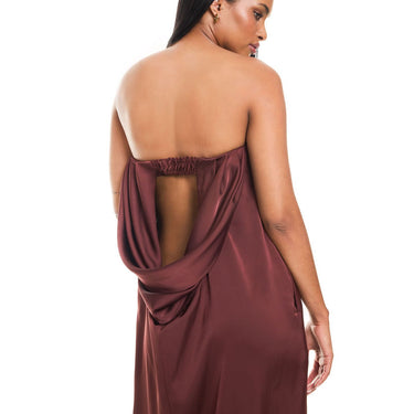 Custom Satin Boobtube Dress with Lace Detail