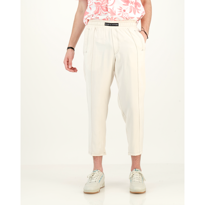 Pull On Pants with Pintuck Detail - Cream