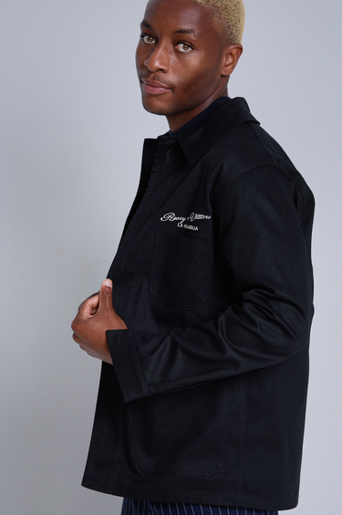 Black Long Sleeve Utility Shacket