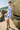 Baby Blue & Chocolate Polka Dot Mesh Cowl Neck Dress