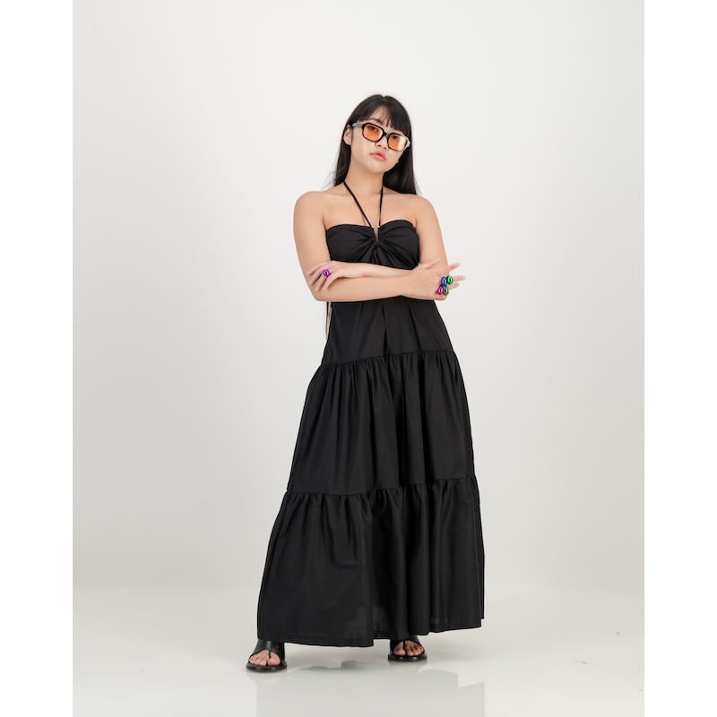 U-Bar Cut Out Dress in Black
